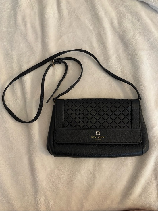 kate spade Handbags - kate spade Black Laser-Cut Leather Crossbody Bag